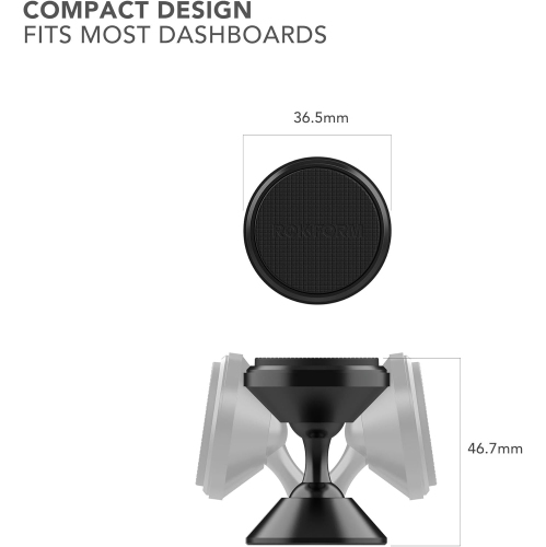 R - Adjustable Magnetic Car Mount, 360 Degree Swivel with 3M VHB Tape, Cell Phone Holder, Aluminum Dashboard Phone Mount Stand for Truck Car & Van