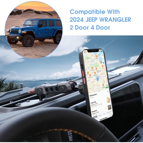 s 2024 2025 JL Magnetic Phone Mount for Jeep Wrangler - Dash Cell Phone Mount Dashboard Phone Holder for 2024+ Jeep Wrangler JL Accessories,1