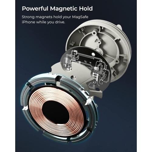 i Velox Mini MagSafe Compatible Wireless Charging Air Vent Car Phone Mount in Astral Gray. Designed for MagSafe Series iPhones Including iPhone 12,