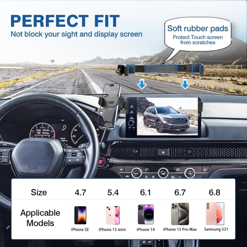 F Phone Mount for Hon-da CRV 2023-2025 9-inch Touchscreen, 360 Degree Rotation Dash Mount Cell Phone Holder CRV Accessories, Navigation Phone Mount
