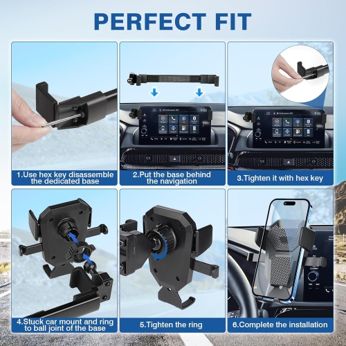 F Phone Mount for Hon-da CRV 2023-2025 9-inch Touchscreen, 360 Degree Rotation Dash Mount Cell Phone Holder CRV Accessories, Navigation Phone Mount
