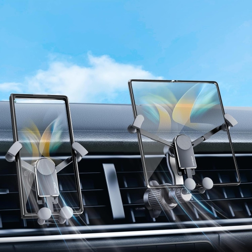 x Z Fold 5 Car Holder(2 Pack Hooks) Vent Fold 4 3 Car Holder Aluminum, Universal Gravity Car Mount for Samsung Galaxy Z Fold 5 4 3 2 Phone 15 14 Pro