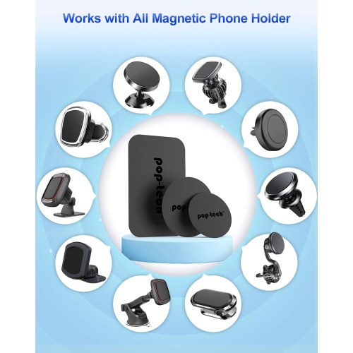 Metal Plate for Cell Phone Magnetic Car Mount, p10 Pack Replacement Disc Plate with Strong Adhesive Backing Sticker for Magnet Holder Magnet Cradle