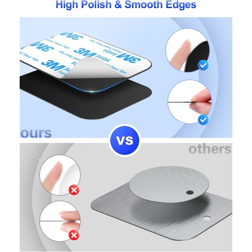 Metal Plate for Cell Phone Magnetic Car Mount, p10 Pack Replacement Disc Plate with Strong Adhesive Backing Sticker for Magnet Holder Magnet Cradle