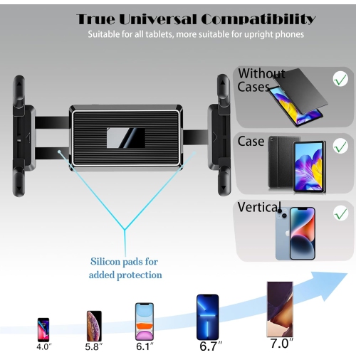 Tablet Mount for Truck, Car Phone Holder,Dashboard Windshield Phone Holder 16.9 inch Long Arm,Super Suction Cup Compatible with Pickup