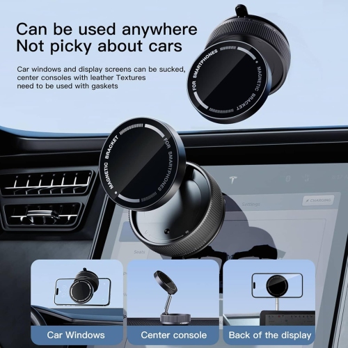 Magsafe Car Mount Phone Holder - Support Cellulaire Auto Magnetic Phone Stand Car, Strong Suction Cup Adjustable Stand for iPhone and All