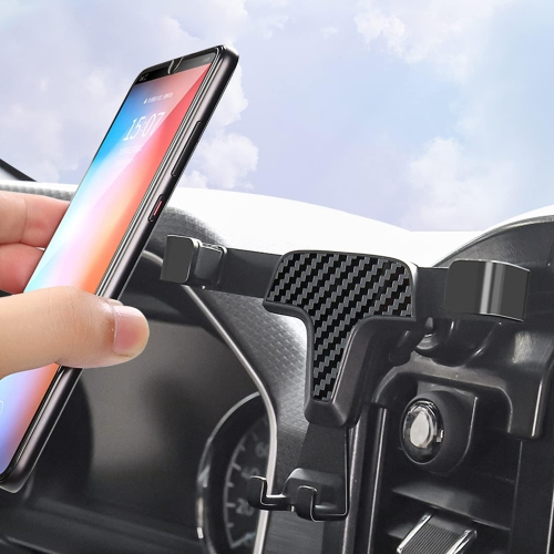 HIGH FLYING for F150 Accessories Car Phone Mount, Carbon Black Interior Hands Free Phone Holder, Gravity Air Vent Car Mount for Cell Phone Compatible