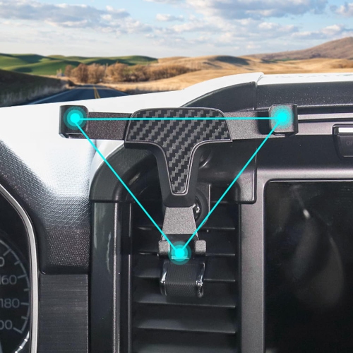 HIGH FLYING for F150 Accessories Car Phone Mount, Carbon Black Interior Hands Free Phone Holder, Gravity Air Vent Car Mount for Cell Phone Compatible