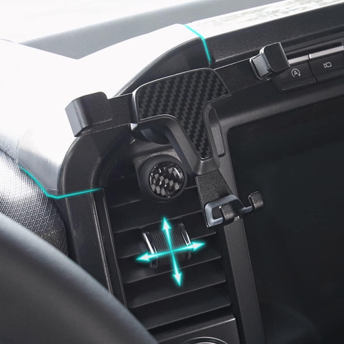 HIGH FLYING for F150 Accessories Car Phone Mount, Carbon Black Interior Hands Free Phone Holder, Gravity Air Vent Car Mount for Cell Phone Compatible