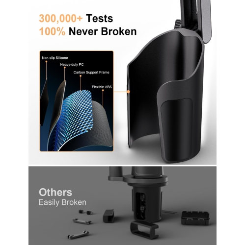 T 2 in 1 Cup Holder Phone Mount for Car Bottle Friendly Cup Phone Holder for Car Height Adjustable Phone Holder Cupholder Easy Install & Sturdy &