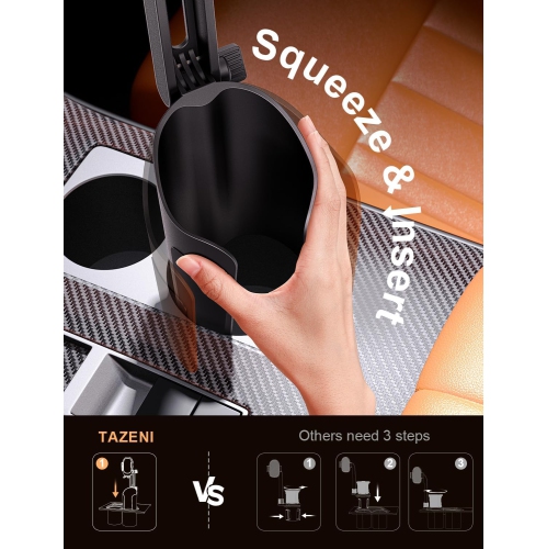 T 2 in 1 Cup Holder Phone Mount for Car Bottle Friendly Cup Phone Holder for Car Height Adjustable Phone Holder Cupholder Easy Install & Sturdy &
