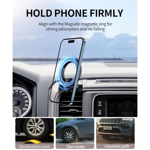 M Car Phone Holder for 2013-2018 Dodge Ram 1500 2500 3500 Accessories, 360° Rotation Phone Mount Compatible with MagSafe, Cell Phone Holder Does Not