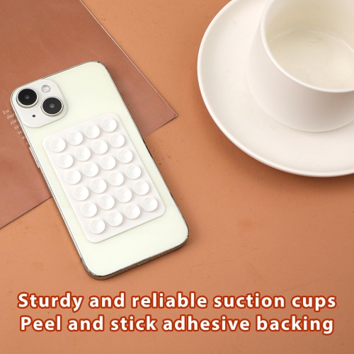 5pcs Phone Suction Holder, Silicone Suction Phone Case Adhesive Mount with 24 Suction Cups Hands-Free Sticky Phone Grip Accessory for Selfies and