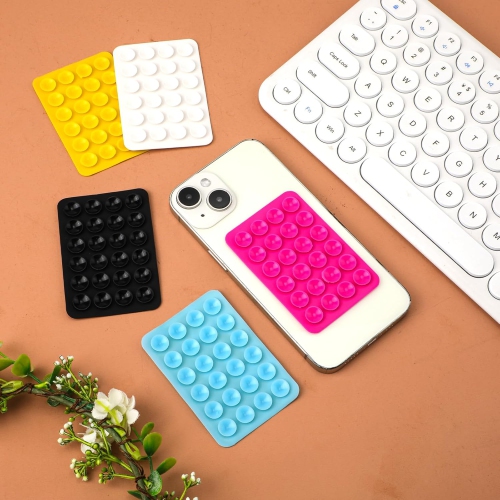 5pcs Phone Suction Holder, Silicone Suction Phone Case Adhesive Mount with 24 Suction Cups Hands-Free Sticky Phone Grip Accessory for Selfies and