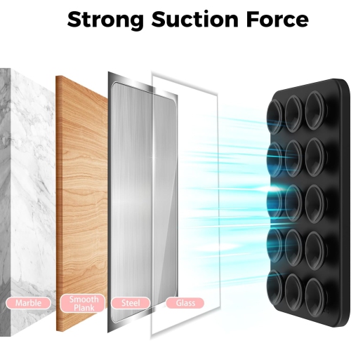 A Silicone Suction Phone Case Stand for iPhone 16/15/14/13/12 Series, Magnetic Suction Cup Phone Mount for iPhone MagSafe Phone Case, Mirror Shower