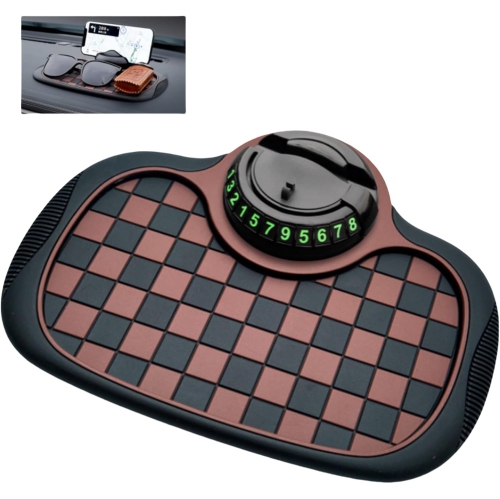 Multifunction Car Anti-Slip Mat Auto Phone Holder,Multifunctional car Anti-Slip mat, Rotatable Anti Skid Car Dashboard Pad with Temporary Parking