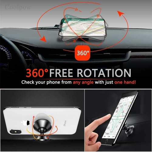 (2-PACK)Magnetic Phone Holder Car, [ Strong Magnet ] Universal Dashboard Magnetic Cell Phone Holder Car [ 360° Rotation ] Hands Free magnetic Car
