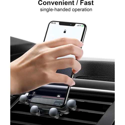 H Universal Phone Holder for Car, Vent Car Phone Holder, Hands Free Cell Phone Holder Car Mount Compatible with Android and iOS Smartphones