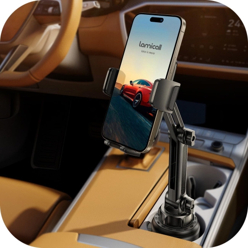 Cup Holder Phone Mount for Car - L Longer Neck Cup Phone Holder with Universal Adjustable Base, [Thick Case Friendly] Cupholder Cell Phone Car Mount