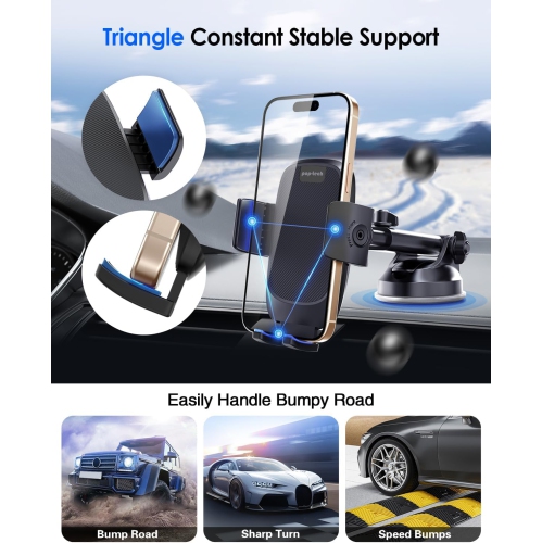 p Phone Mount for Car, [Military-Grade Suction] Universal Cell Phone Holder for Your Car Dashboard Windshield Window, Automobile Cradle Fit for