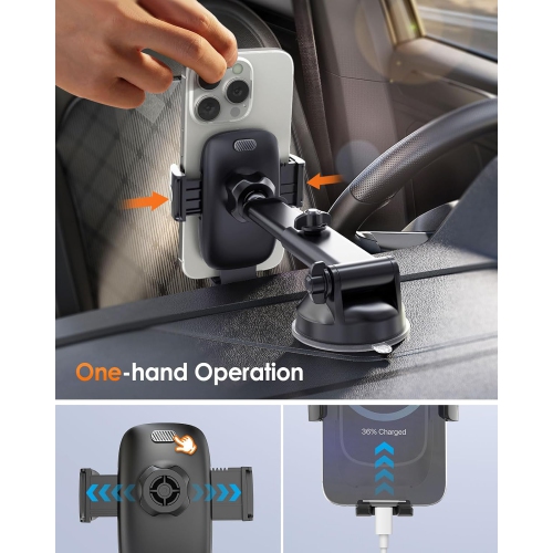 p Phone Mount for Car, [Military-Grade Suction] Universal Cell Phone Holder for Your Car Dashboard Windshield Window, Automobile Cradle Fit for