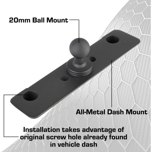 B Dash Mount Cell Phone Holder Compatible with 2013-2018 RAM Truck & 2019+ RAM 1500 Classic 20mm Ball Mount - Compatible with iPhone and Android