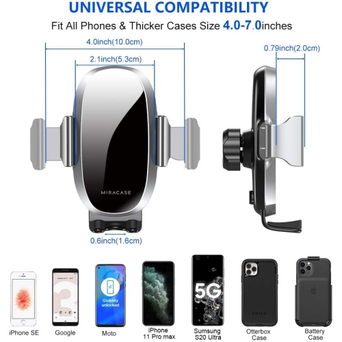 M Phone Holder for Car Air Vent(Stability via Clip & Metal Hook) Car Phone Holder Mount, 360°Cell Phone Holder Car Mount Fits iPhone 16 15 Pro Max 14