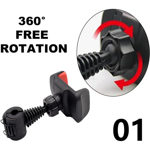 Car Headrest Phone Mount Holder, 360° Swivel, Universal Back Seat Mobile Device Stand, Adjustable