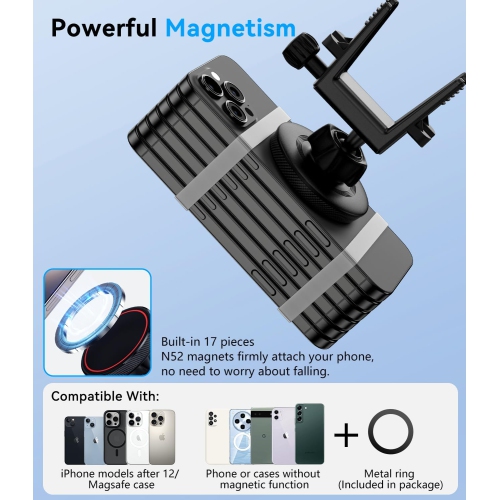 A Compatible with Magsafe Car Mount for Mercedes Benz A/B/C/E/G/GLA/GLK/Mini Cooper Round Air Vent, Strong Magnetic Phone Holder for iPhone 16 15 14