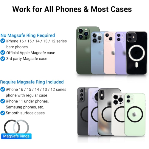 P CD Slot & Vent Clip Magnetic Phone Holder Compatible with MagSafe on Car CD Slot or Vent for iPhone 16 15 14 13 12 Pro Max Plus, Mag-Safe Case &