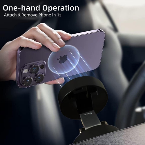 Vacuum Magnetic Suction Cup Phone Holder, Phone Holder for Car, Foldable Portable Vacuum Magnetic Adsorption Adjustable Mobile Phone Holder