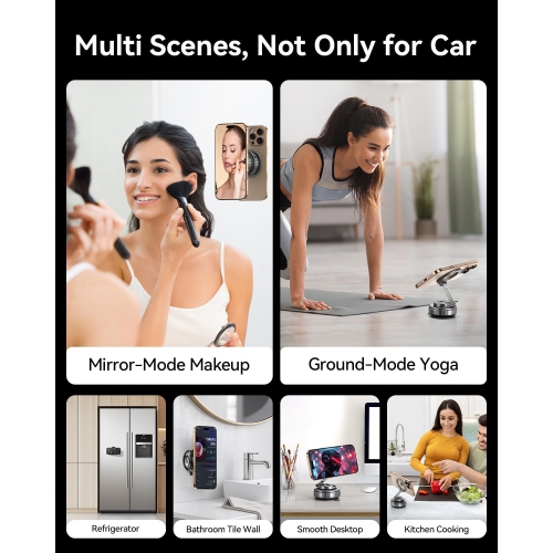 M 2025 Upgraded 360° Rotation Vacuum Magnetic Phone Holder Stand,for Magsafe Suction Cup Phone Mount [89+LBS Strongest Suction & Magnetic] Adjustable