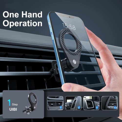 for Magsafe Car Mount Magnetic Phone Holder for Car Vent Hands Free 360 Rotation Clip Driving Accessory for iPhone 16 15 14 13 12