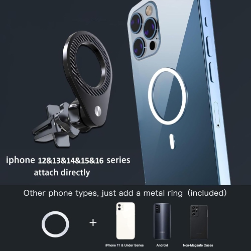 for Magsafe Car Mount Magnetic Phone Holder for Car Vent Hands Free 360 Rotation Clip Driving Accessory for iPhone 16 15 14 13 12