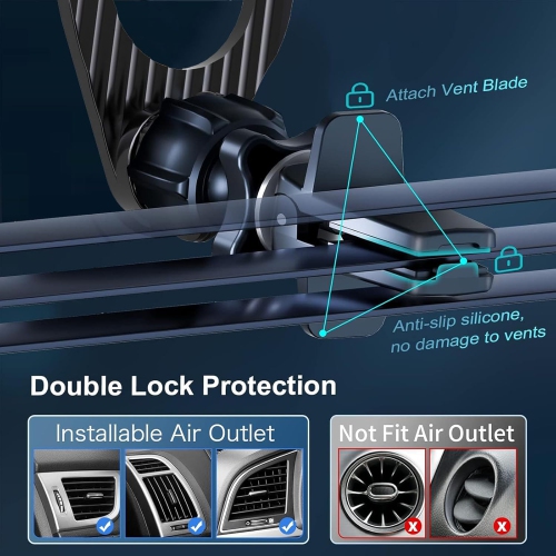 for Magsafe Car Mount Magnetic Phone Holder for Car Vent Hands Free 360 Rotation Clip Driving Accessory for iPhone 16 15 14 13 12