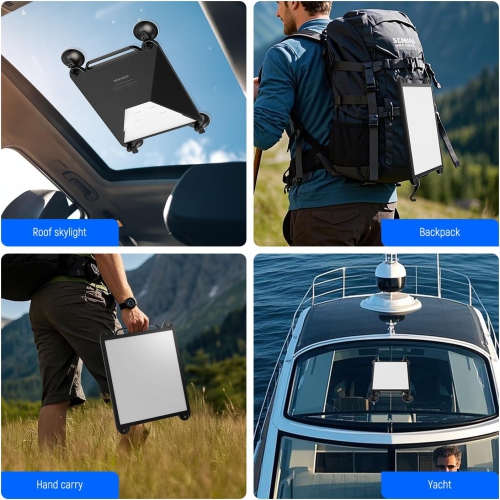 N Suction Cup Mount for Car Compatible with Starlink Mini, 2 in 1 Satellite Mounting Kit & Protective Silicone Case with Strong Suction Cups for Car