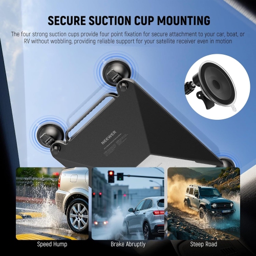 N Suction Cup Mount for Car Compatible with Starlink Mini, 2 in 1 Satellite Mounting Kit & Protective Silicone Case with Strong Suction Cups for Car