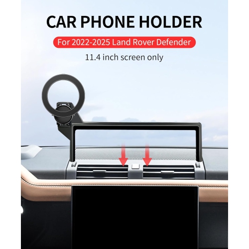 M Car Phone Holder for 2022-2025 Land Rover Defender Accessories 11.4-Inch Screen Fixed Clip, 360° Rotation Phone Mount Compatible with MagSafe, Cell