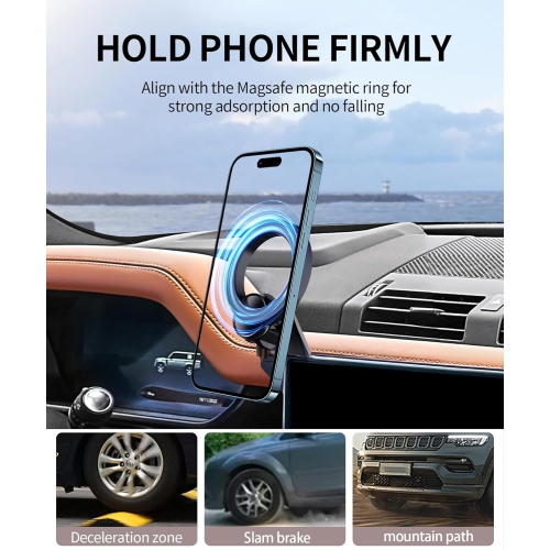 M Car Phone Holder for 2022-2025 Land Rover Defender Accessories 11.4-Inch Screen Fixed Clip, 360° Rotation Phone Mount Compatible with MagSafe, Cell