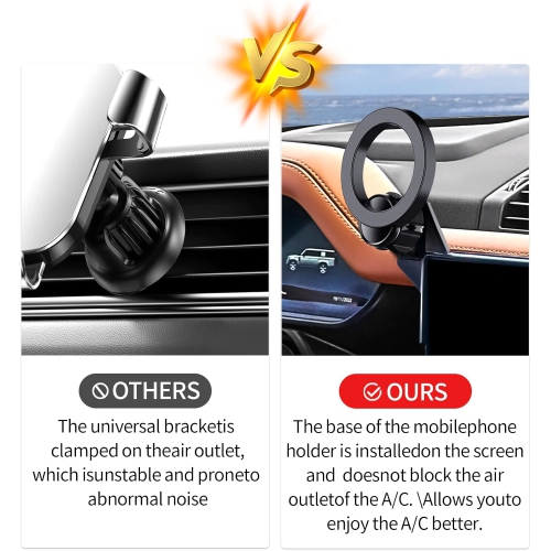 M Car Phone Holder for 2022-2025 Land Rover Defender Accessories 11.4-Inch Screen Fixed Clip, 360° Rotation Phone Mount Compatible with MagSafe, Cell