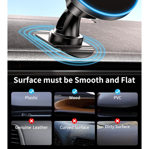 B for MagSafe Car Mount Charger, 15W Magnetic Car Phone Charger for Vent/Dashboard, [2025 New] Car Phone Holder Mount, Fast Charging Magsafe Car