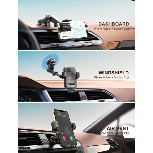 Wireless Car Charger, Phone Holders, 15W Auto Clamping Phone Mount Car Accessories for iPhone 16 15 14 13 12 Mini Pro Max 11, Samsung Galaxy S24