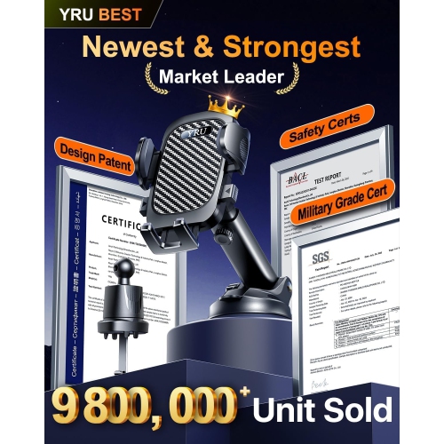 [Te Military-Grade & 360 Degrees Rotatable Suction] 2025 Y Ultimate Car Phone Holder MountDashboard Windshield Vent for iPhone 16 15 Pro M