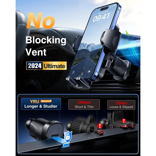[Te Military-Grade & 360 Degrees Rotatable Suction] 2025 Y Ultimate Car Phone Holder MountDashboard Windshield Vent for iPhone 16 15 Pro M