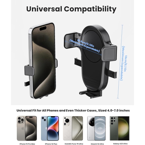 K Rearview Mirror Phone Holder for Car, Rear View Mirror Phone Holder, Rotatable and Retractable Car Phone Holder Mount, Car Truck Essentials