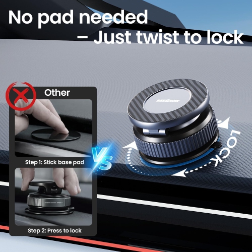 Car Phone Holder for Magsafe [96LBS Ultra Vacuum Suction+2800gf Ultra Magnetic] Car Phone Mount 360° Adjustable, Phone Holders for Your Car for