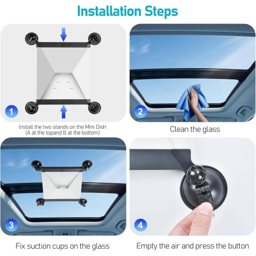 d Starlink Mini Mount - Suction Cup Car Mount for Star Link Mini Accessories Mounting Kit for Vehicle Windows and Sunroofs Starlink Mini Roof Holder