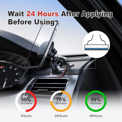 Sticky Adhesive Pads for Magnetic Car Phone Mount, 6pcs Extra Double-Sided Mounting Tapes Replacement for Vehicle Dashboard Cellphone Holder, Heavy