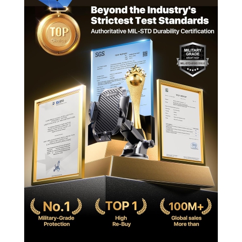 a Car Phone Holder Mount Phone Mount for Car - Easy Clamp Hands-Free Universal - Fit for Dashboard-Windshield-Vent iPhone Samsung and More Phones