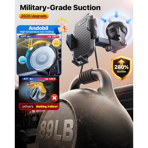 a Car Phone Holder Mount Phone Mount for Car - Easy Clamp Hands-Free Universal - Fit for Dashboard-Windshield-Vent iPhone Samsung and More Phones